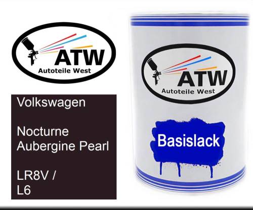 Volkswagen, Nocturne Aubergine Pearl, LR8V / L6: 500ml Lackdose, von ATW Autoteile West.